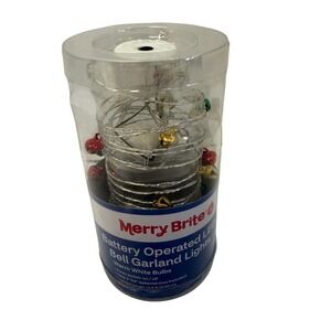 Merry Brite Battery Operated LED Warm White Bell Garland Lights 11.5 ft Indoor